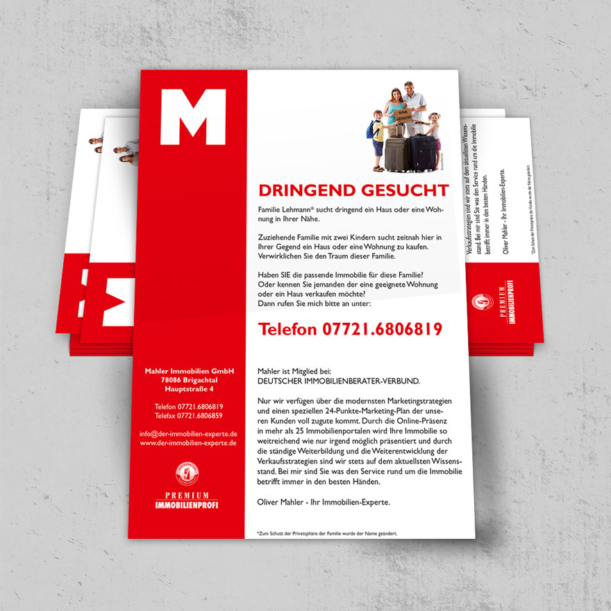 Flyer Design Mahler-Immobilien