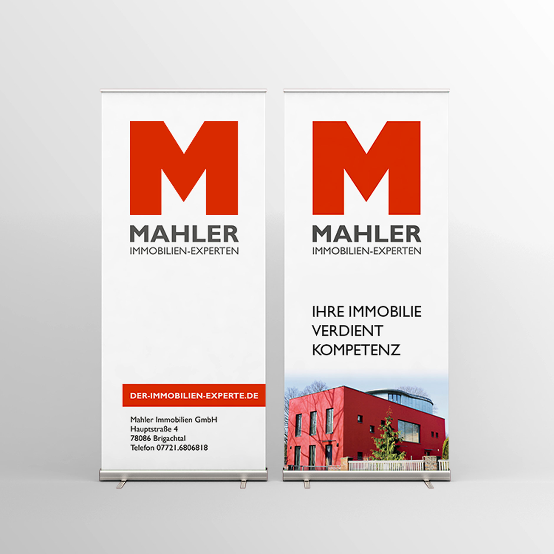 Gestaltung Rollup-Display für MAHLER IMMOBILIEN